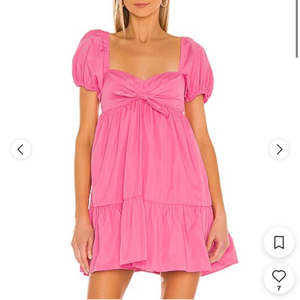 Amanda Uprichard Pink Ruffled Tiered Babydoll Dress